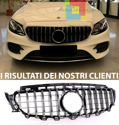 GRIGLIA ANTERIORE MERCEDES CLASSE E W213 2016+ PROFILI SATINATI MASCHERINA -