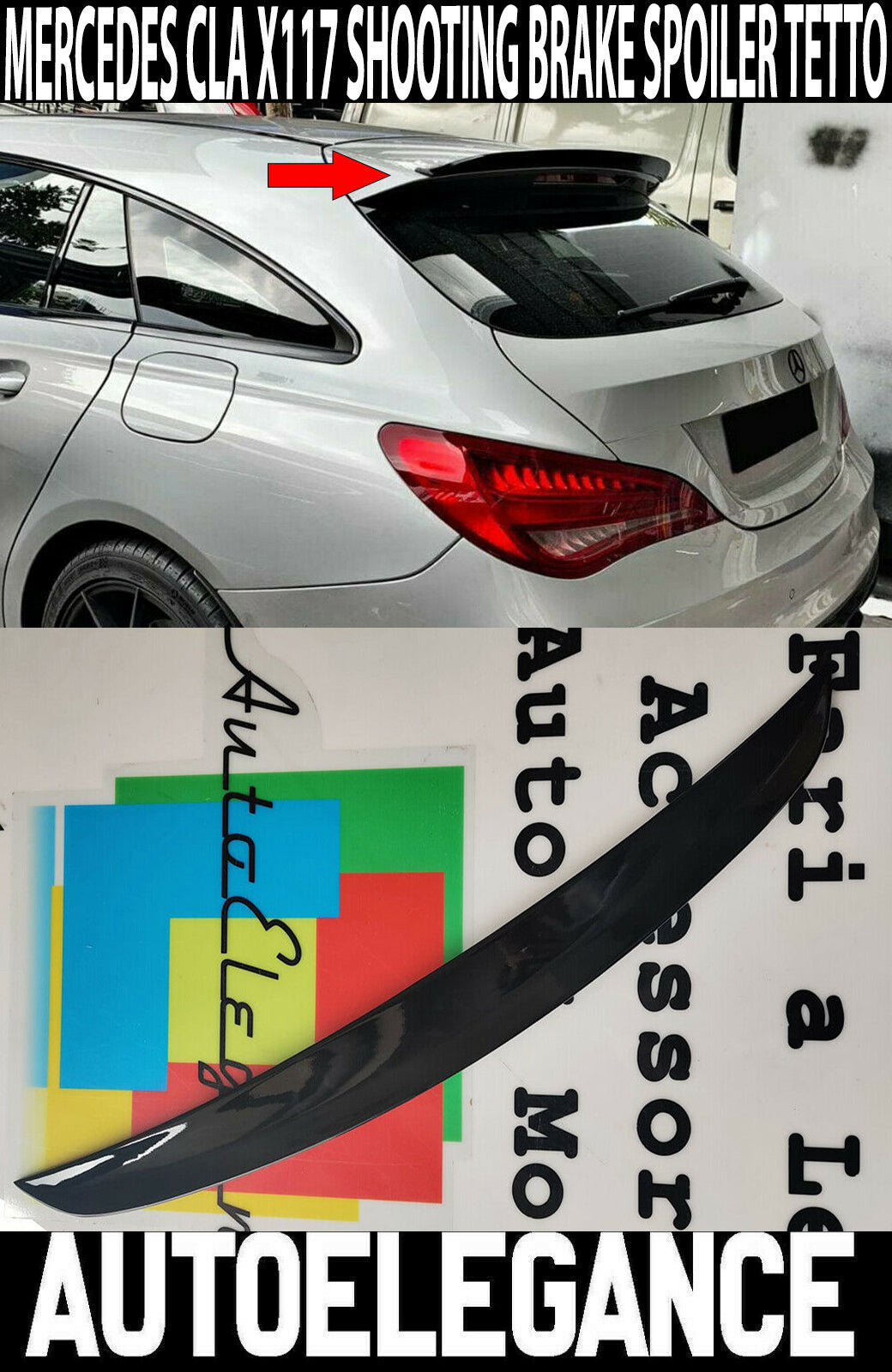 MERCEDES CLA X117 SHOOTING BRAKE SPOILER TETTO AGGIUNTIVO LOOK SPORTIVO AMG