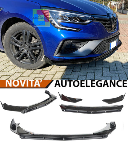 RENAULT MEGANE 2016-2021 FRONT BUMPER SPLITTER GLOSS BLACK RS LOOK