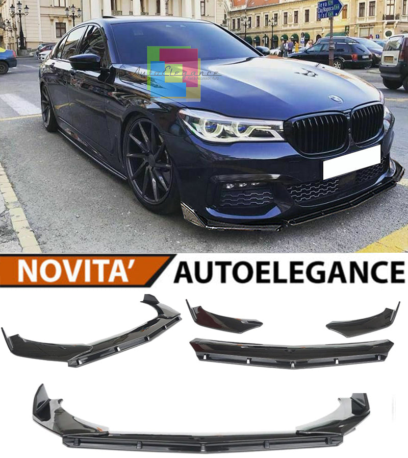 BMW SERIE 7 G11 G12 SPLITTER PARAURTI ANTERIORE NERO LUCIDO LOOK M7 AUTOELEGANCERICAMBI
