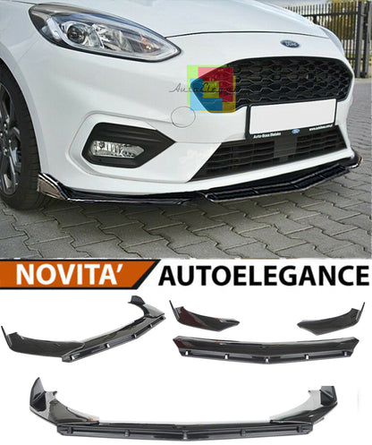 FORD FIESTA MK8 VII FRONT BUMPER SPLITTER GLOSS BLACK RS LOOK