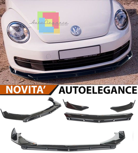 VW BEETLE 5C FRONT BUMPER SPLITTER GLOSS BLACK RS LOOK