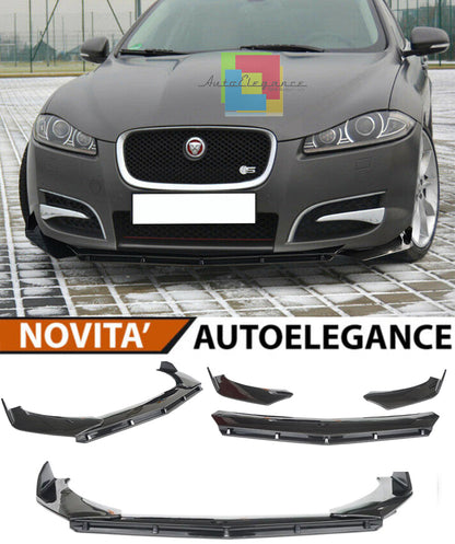 JAGUAR XF X250 FRONT BUMPER SPLITTER GLOSS BLACK RS LOOK