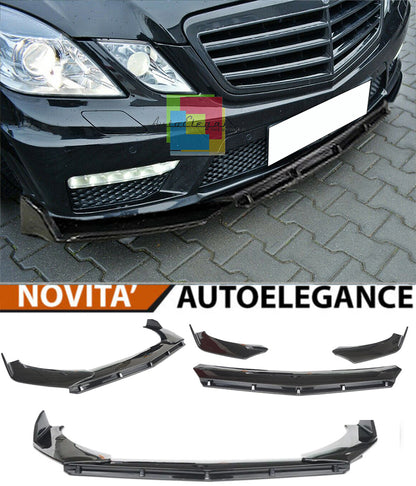 MERCEDES E-CLASS W212 FRONT BUMPER SPLITTER GLOSS BLACK RS LOOK