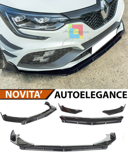 RENAULT MEGANE MK4 2018+ FRONT BUMPER SPLITTER GLOSS BLACK RS LOOK