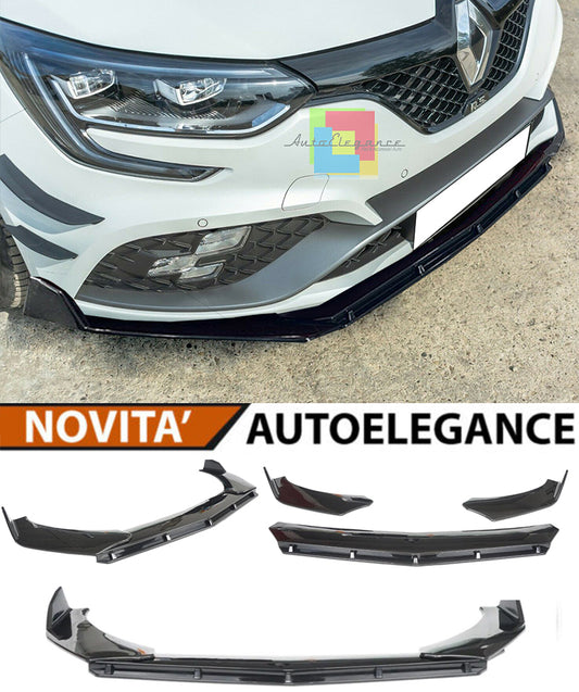 RENAULT MEGANE MK4 2018+ FRONT BUMPER SPLITTER GLOSS BLACK RS LOOK