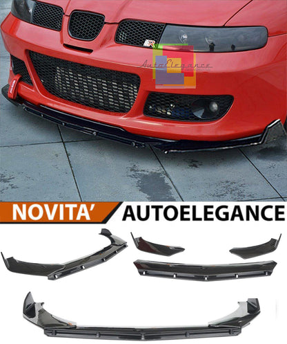SEAT LEON 1M1 1999-2006 FRONT BUMPER SPLITTER GLOSS BLACK RS LOOK