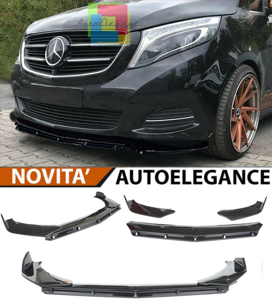 MERCEDES V W447 2014+ FRONT BUMPER SPLITTER GLOSS BLACK RS LOOK