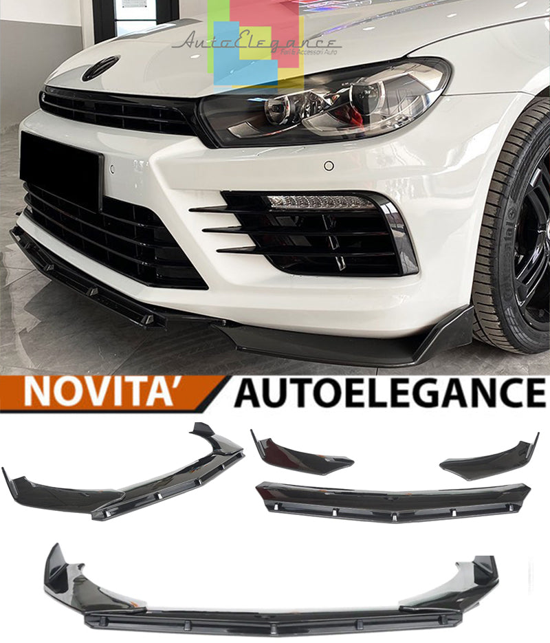 VW SCIROCCO 2008-2017 SPOILER SOTTO PARAURTI LAMA R NERO LUCIDO SPLITTER