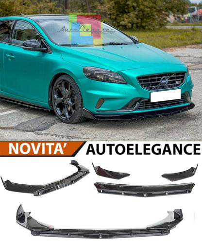 VOLVO V40 2012-2019 FRONT BUMPER SPLITTER GLOSS BLACK RS LOOK