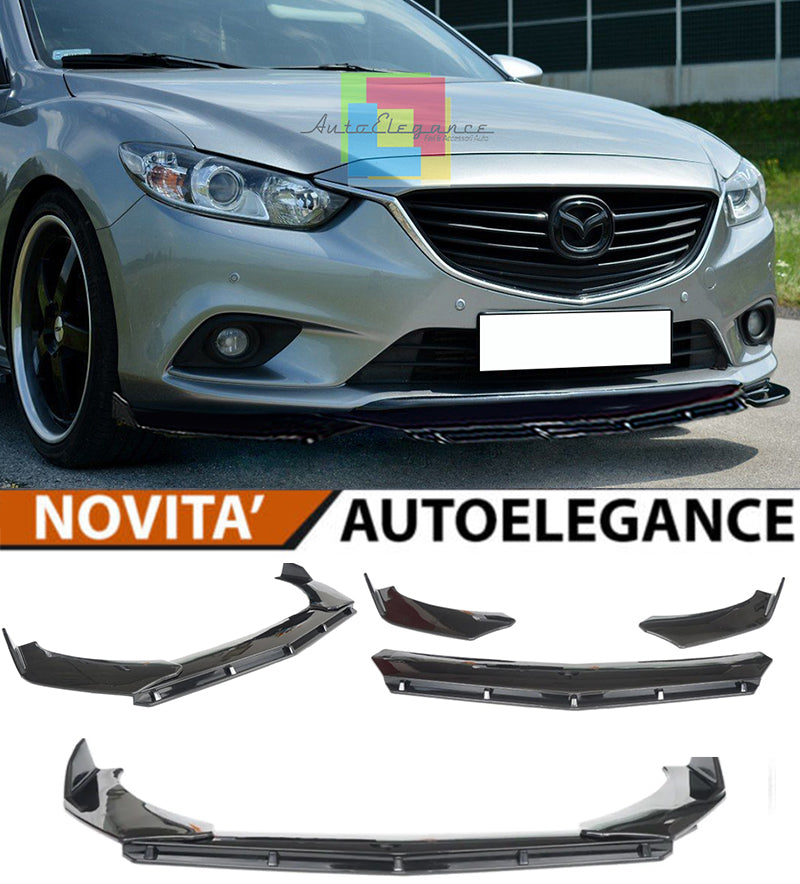 MAZDA 6 GJ III FRONT BUMPER SPLITTER GLOSS BLACK RS LOOK
