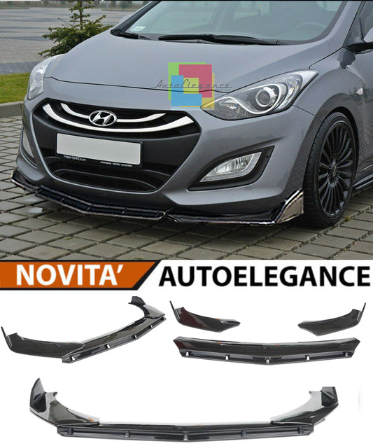 HYUNDAI I30 II 2011-2017 SPLITTER PARAURTI ANTERIORE NERO LUCIDO LOOK RS