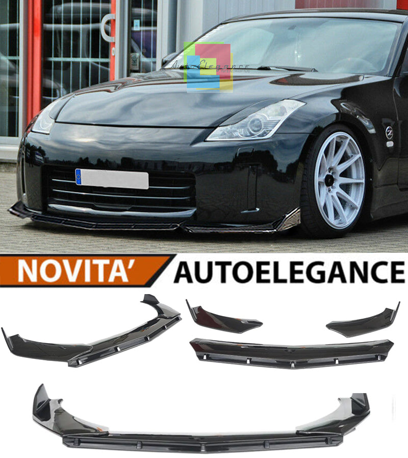 NISSAN 350Z FRONT BUMPER SPLITTER GLOSS BLACK RS LOOK