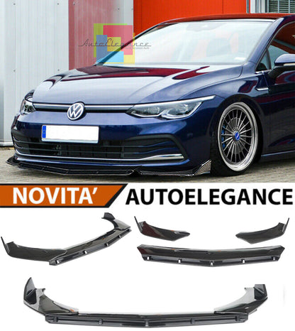 VW GOLF 8 VIII 2019+ FRONT BUMPER SPLITTER GLOSS BLACK RS LOOK