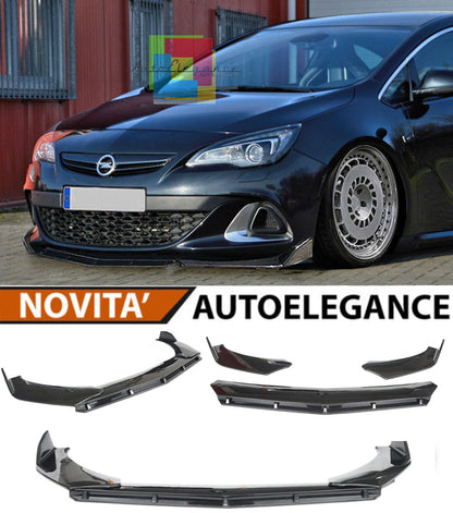OPEL ASTRA J LIP SPOILER FRONT BUMPER SPORT GLOSS BLACK SPLITTER