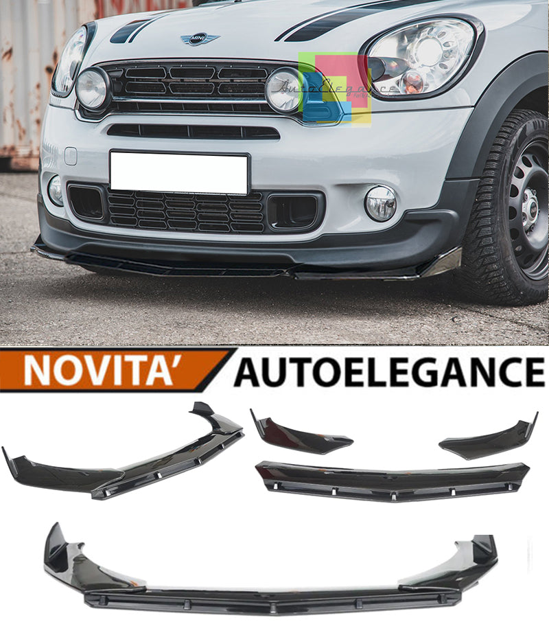 MINI COUNTRYMAN R60 FRONT BUMPER SPLITTER GLOSS BLACK RS LOOK
