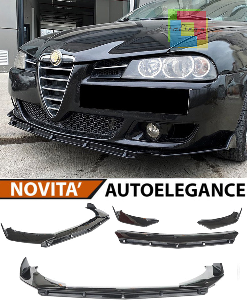 ALFA ROMEO 156 SPLITTER PARAURTI ANTERIORE NERO LUCIDO LOOK RS AUTOELEGANCERICAMBI