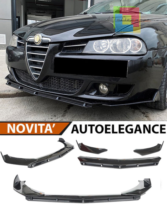 ALFA ROMEO 156 SPLITTER PARAURTI ANTERIORE NERO LUCIDO LOOK RS AUTOELEGANCERICAMBI