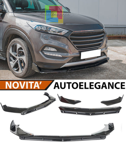 HYUNDAI TUCSON TLE 2015+ FRONT BUMPER SPLITTER GLOSS BLACK RS LOOK