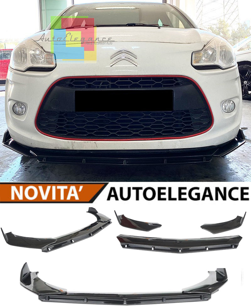 CITROEN C3 II SPLITTER PARAURTI ANTERIORE NERO LUCIDO LOOK RS AUTOELEGANCERICAMBI
