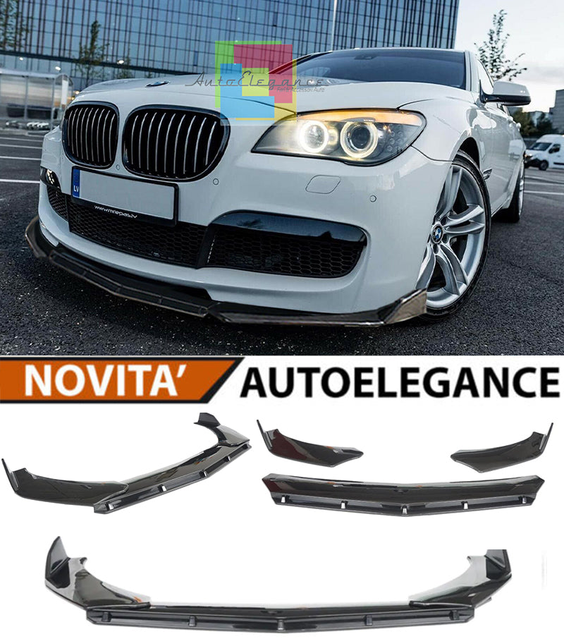 BMW SERIE 7 F01 F02 SPLITTER PARAURTI ANTERIORE NERO LUCIDO LOOK RS AUTOELEGANCERICAMBI