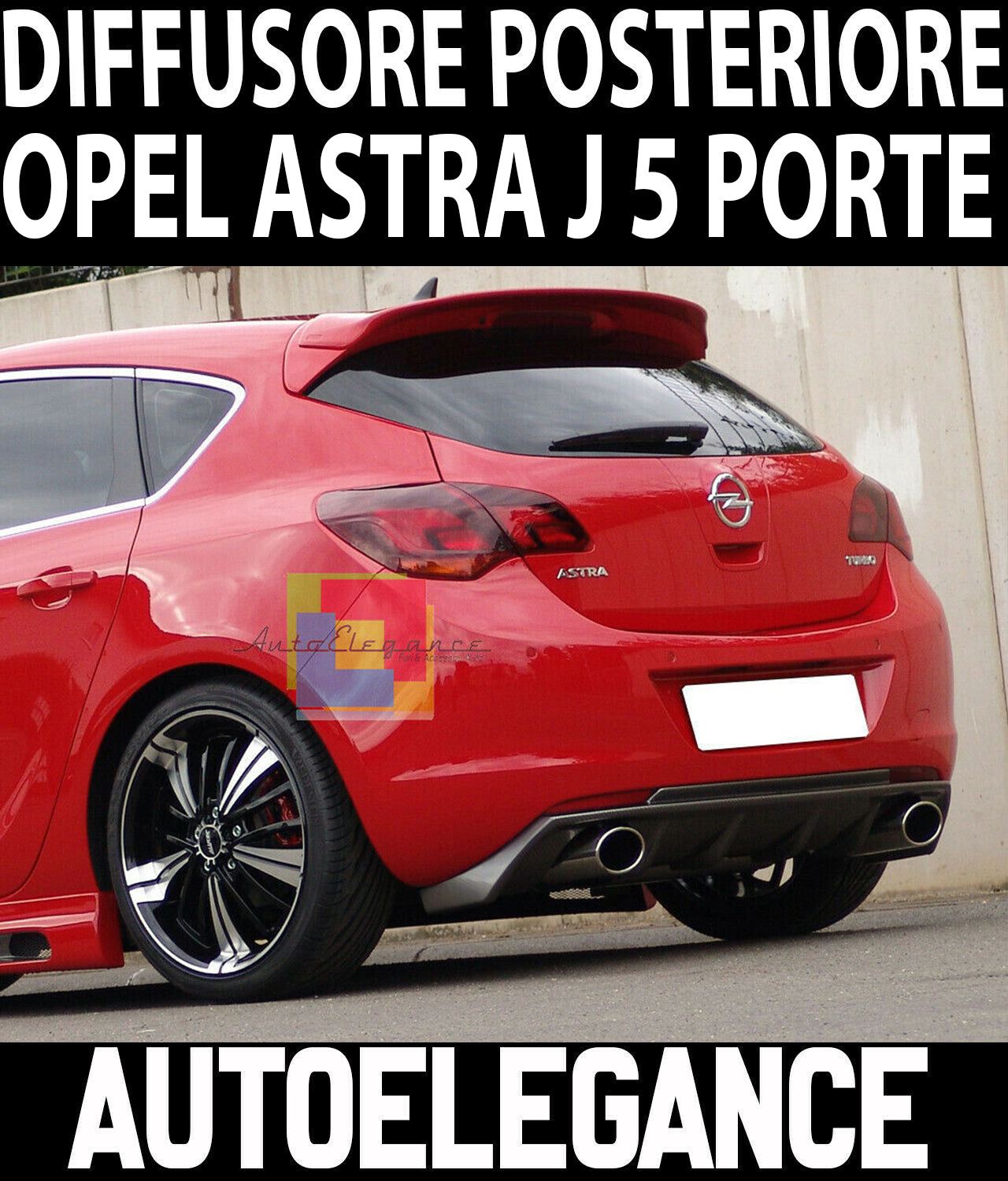 OPEL ASTRA J 2009-2014 5 PORTE  SOTTO PARAURTI POSTERIORE DIFFUSORE ABS