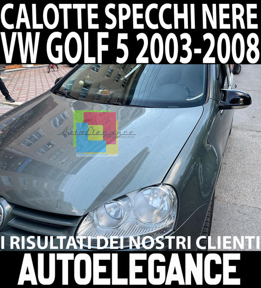 VW GOLF 5 V 2003-2008 COVER ADESIVE SPECCHI SPECCHIETTI RETROVISORI NERO LUCIDO