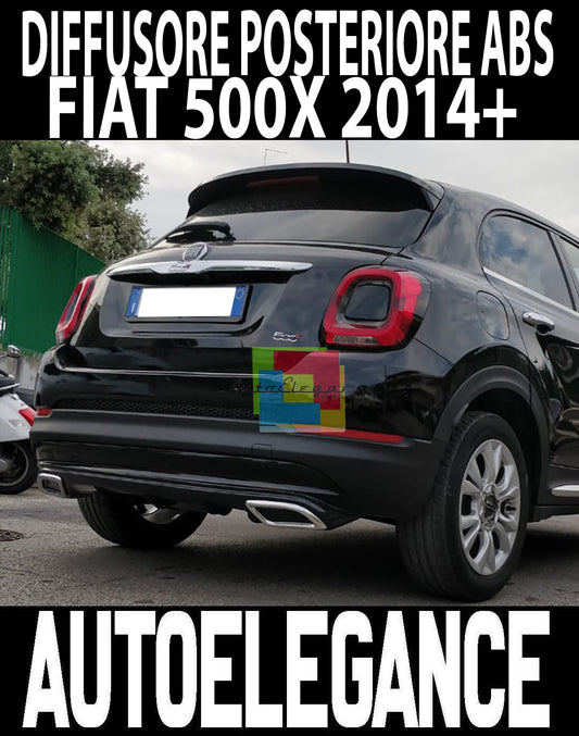 FIAT 500X 2014+ DIFFUSORE SOTTO PARAURTI DIFFUSORE TERMINALI OVALI ABS