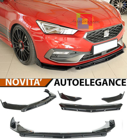 SEAT LEON KL 2019+ SPLITTER PARAURTI ANTERIORE NERO LUCIDO LOOK FR