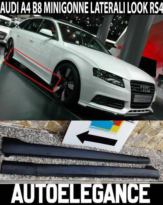 MINIGONNE LATERALI PER AUDI A4 B8 8K 2008-2015 SPORTIVE SOTTO POTA RS4 ABT