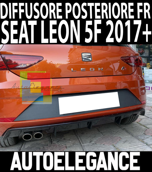 SEAT LEON 5F FACELIFT DAL 2017+ SOTTO PARAURTI POSTERE ABS NERO DIFFUSORE FR