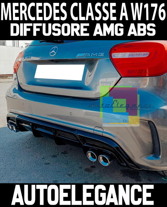 MERCEDES A-CLASS W176 2012 TO 2015 AMG LOOK REAR DIFFUSER ABS