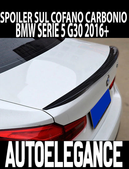 SPOILER POSTERIORE COFANO BMW SERIE 5 G30 DAL 2016+ IN ABS CARBONIO M SPORT