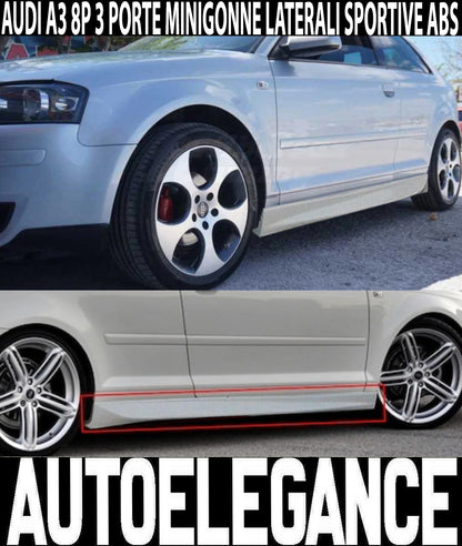 SIDE SKIRTS AUDI A3 8P 2003-2012 ONLY FOR 3 DOORS ABS LOOK SLINE S3