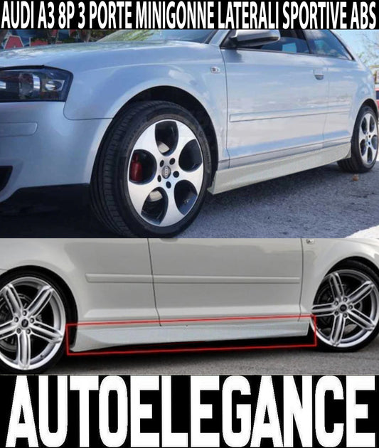 SIDE SKIRTS AUDI A3 8P 2003-2012 ONLY FOR 3 DOORS ABS LOOK SLINE S3
