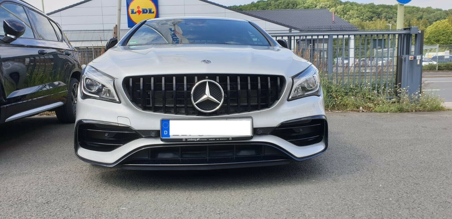 MERCEDES CLA W117 C117 2013-2018 GRIGLIA ANTERIORE AMG PROFILI NERI 0164