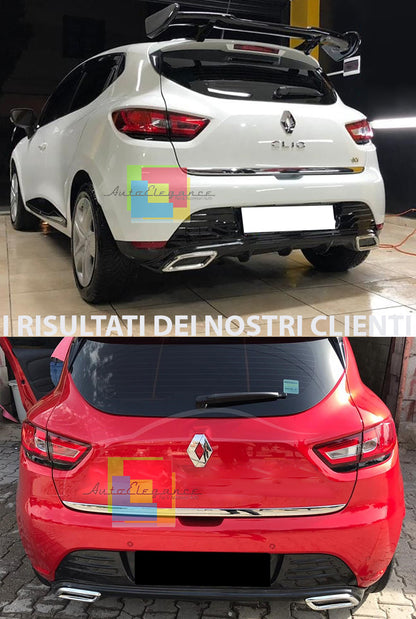 DIFFUSORE POSTERIORE RENAULT CLIO IV 2012+ SOTTO PARAURTI TERMINALI CROMATI ABS