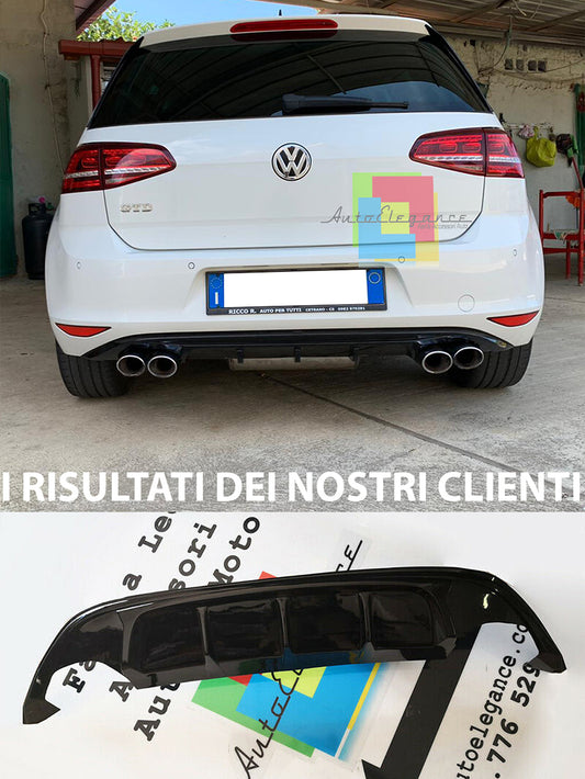 VW GOLF 7 VII 2012-2016 DIFFUSORE SOTTO PARAURTI POSTERIORE IN ABS TUNING 2+2