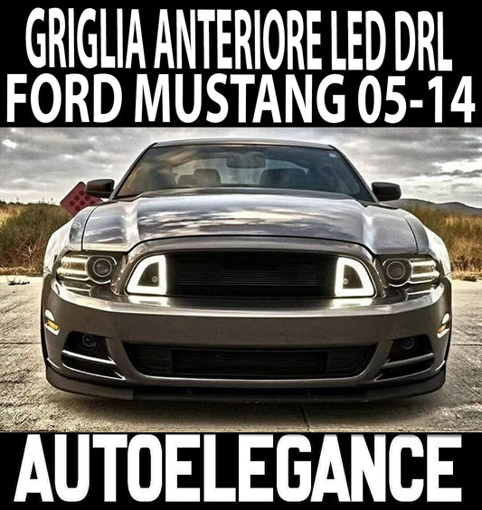 FORD MUSTANG 2005-2014 GRIGLIA ANTERIORE NERA CON LED 6000K BIANCO