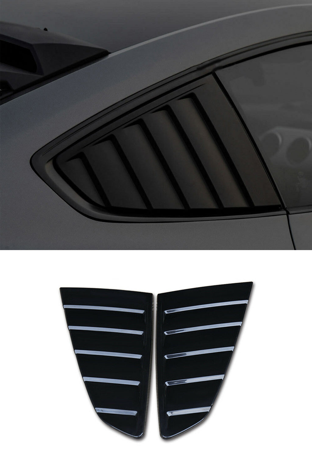 FORD MUSTANG 2015-2020 REAR WINDOW LOUVER PROTECTION GT350 LOOK