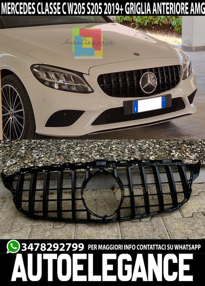 MERCEDES C W205 C205 2019+ FACELIFT GRIGLIA ANTERIORE LOOK AMG PROFILI NERI