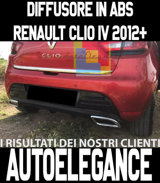 RENAULT CLIO IV 2012+ DIFFUSORE SOTTO PARAURTI DIFFUSORE TERMINALI CROMATI ABS -