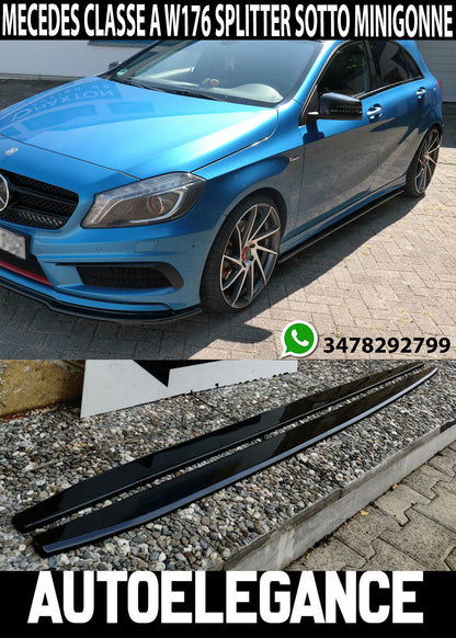 MERCEDES CLASSE A W176 FLAPS SOTTO MINIGONNE ABS NERO LUCIDO SPLITTER