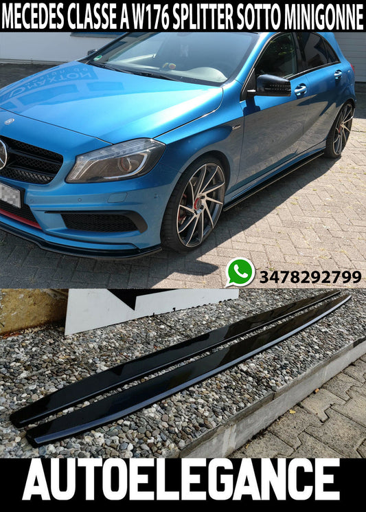 MERCEDES CLASSE A W176 FLAPS SOTTO MINIGONNE ABS NERO LUCIDO SPLITTER