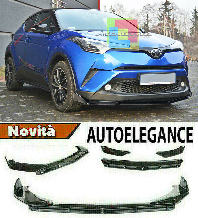 TOYOTA C-HR FRONT BUMPER SPLITTER GLOSS BLACK RS LOOK