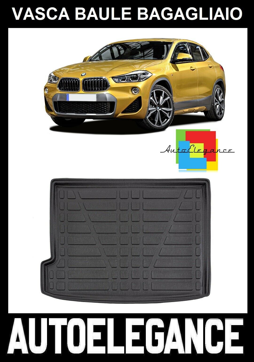 TRUNK LINER RUBBER CARPET SUPERGRIP BMW X2 F39 2018+ -AT-