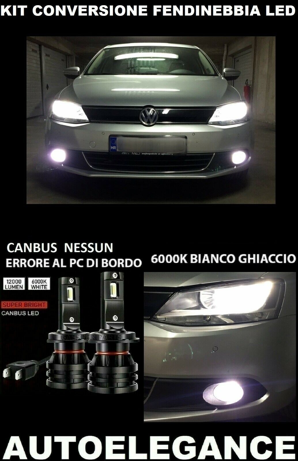 VW JETTA HYBRID LED FOG LIGHTS 10000LM CAMBUS 0032