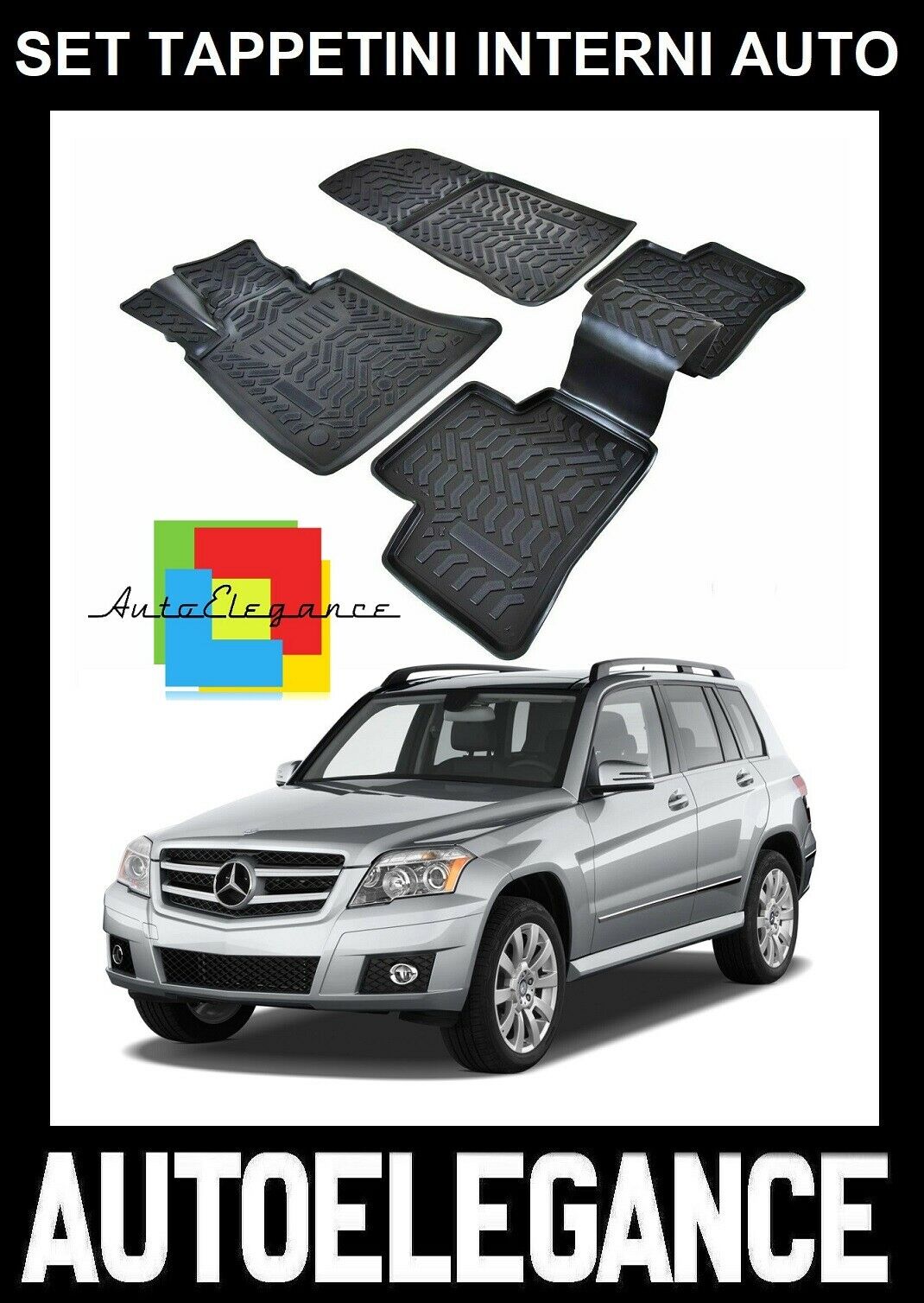 CUSTOM RUBBER CAR INTERIOR MATS SET MERCEDES GLK X204 2008-2016 -AT-
