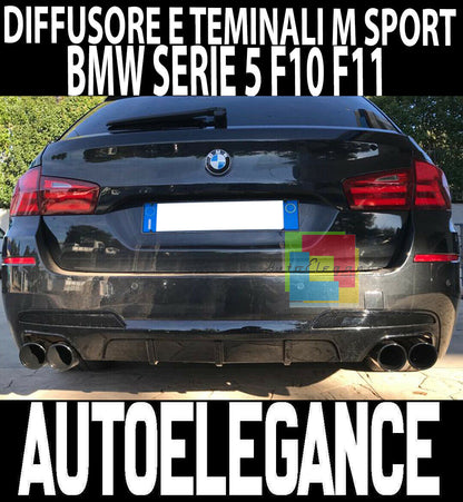 BMW SERIE 5 F10 F11 2010-2017 DIFFUSORE SOTTO PARAURTI TERMINALI NERI M SPORT AUTOELEGANCERICAMBI