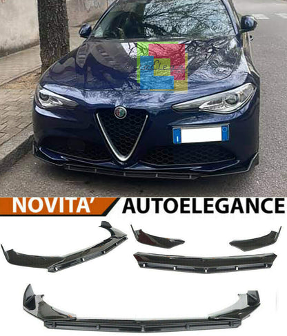 ALFA ROMEO 2015-2021 GIULIA SPLITTER PARAURTI ANTERIORE NERO LUCIDO AUTOELEGANCERICAMBI